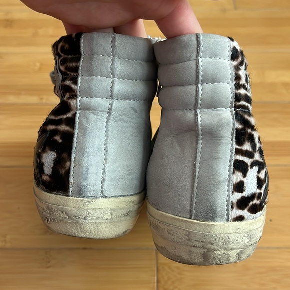 Golden Goose Slide leopard print calf hair high top sneakers - Picture 6 of 12